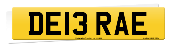 Registration number DE13 RAE